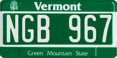 VT license plate NGB967