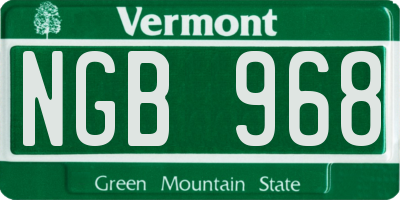 VT license plate NGB968
