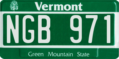 VT license plate NGB971