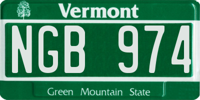 VT license plate NGB974