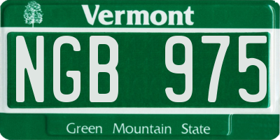 VT license plate NGB975