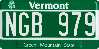 VT license plate NGB979