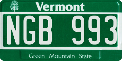 VT license plate NGB993
