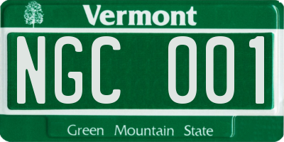 VT license plate NGC001