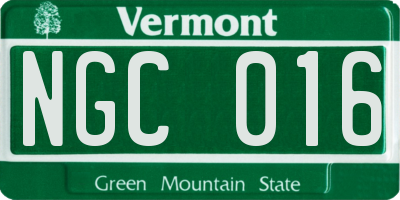 VT license plate NGC016
