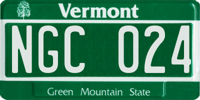 VT license plate NGC024