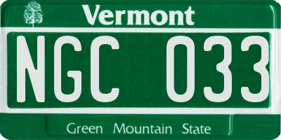 VT license plate NGC033