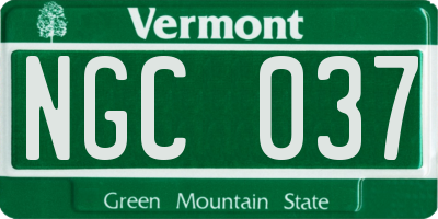 VT license plate NGC037
