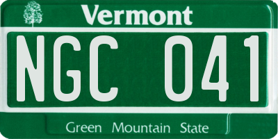 VT license plate NGC041