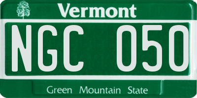 VT license plate NGC050