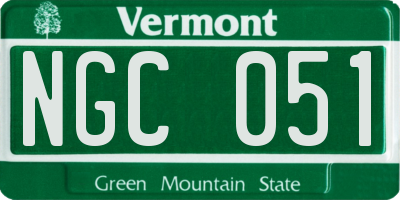 VT license plate NGC051