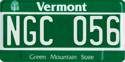 VT license plate NGC056