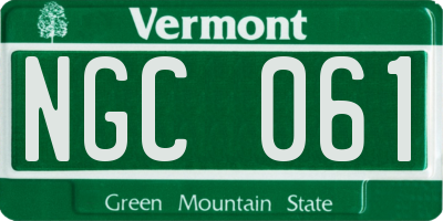 VT license plate NGC061