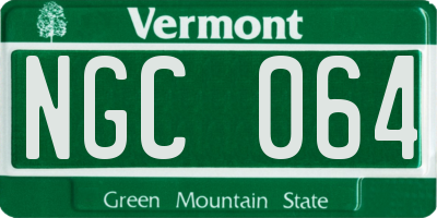 VT license plate NGC064