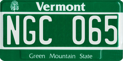VT license plate NGC065