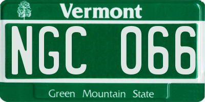 VT license plate NGC066