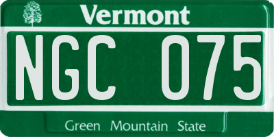 VT license plate NGC075