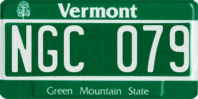 VT license plate NGC079