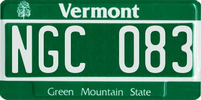 VT license plate NGC083