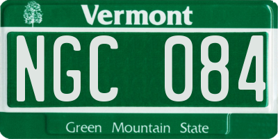 VT license plate NGC084