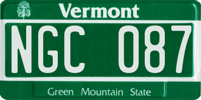 VT license plate NGC087