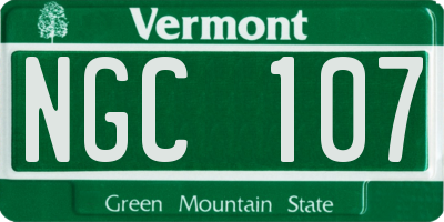 VT license plate NGC107