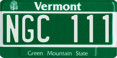 VT license plate NGC111