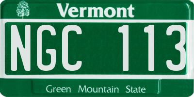 VT license plate NGC113