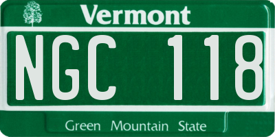 VT license plate NGC118