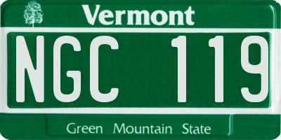 VT license plate NGC119