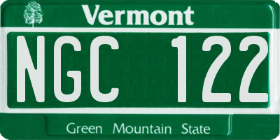VT license plate NGC122
