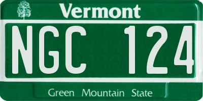 VT license plate NGC124