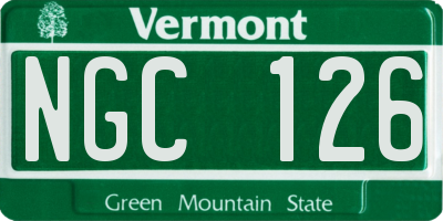VT license plate NGC126