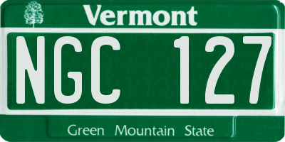 VT license plate NGC127