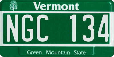 VT license plate NGC134