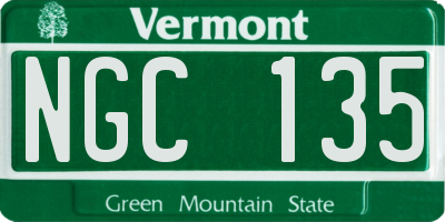 VT license plate NGC135