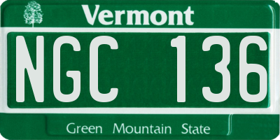 VT license plate NGC136