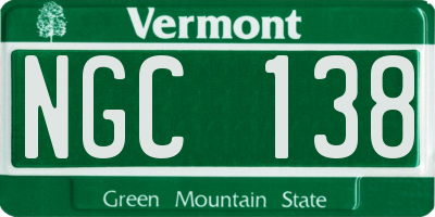 VT license plate NGC138