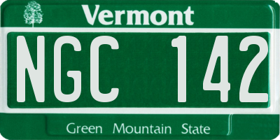 VT license plate NGC142