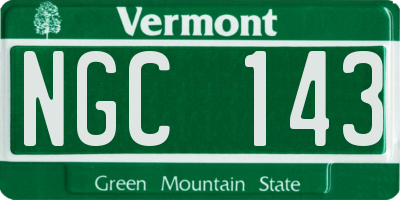 VT license plate NGC143