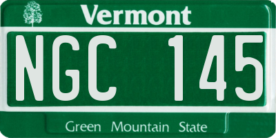 VT license plate NGC145