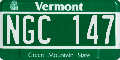 VT license plate NGC147