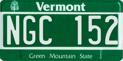 VT license plate NGC152