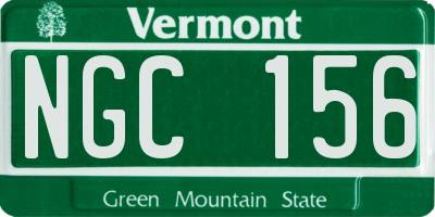 VT license plate NGC156