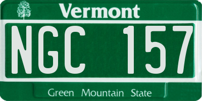 VT license plate NGC157