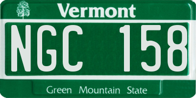 VT license plate NGC158