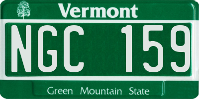 VT license plate NGC159