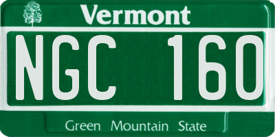 VT license plate NGC160