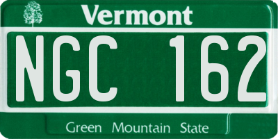 VT license plate NGC162