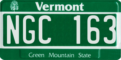VT license plate NGC163
